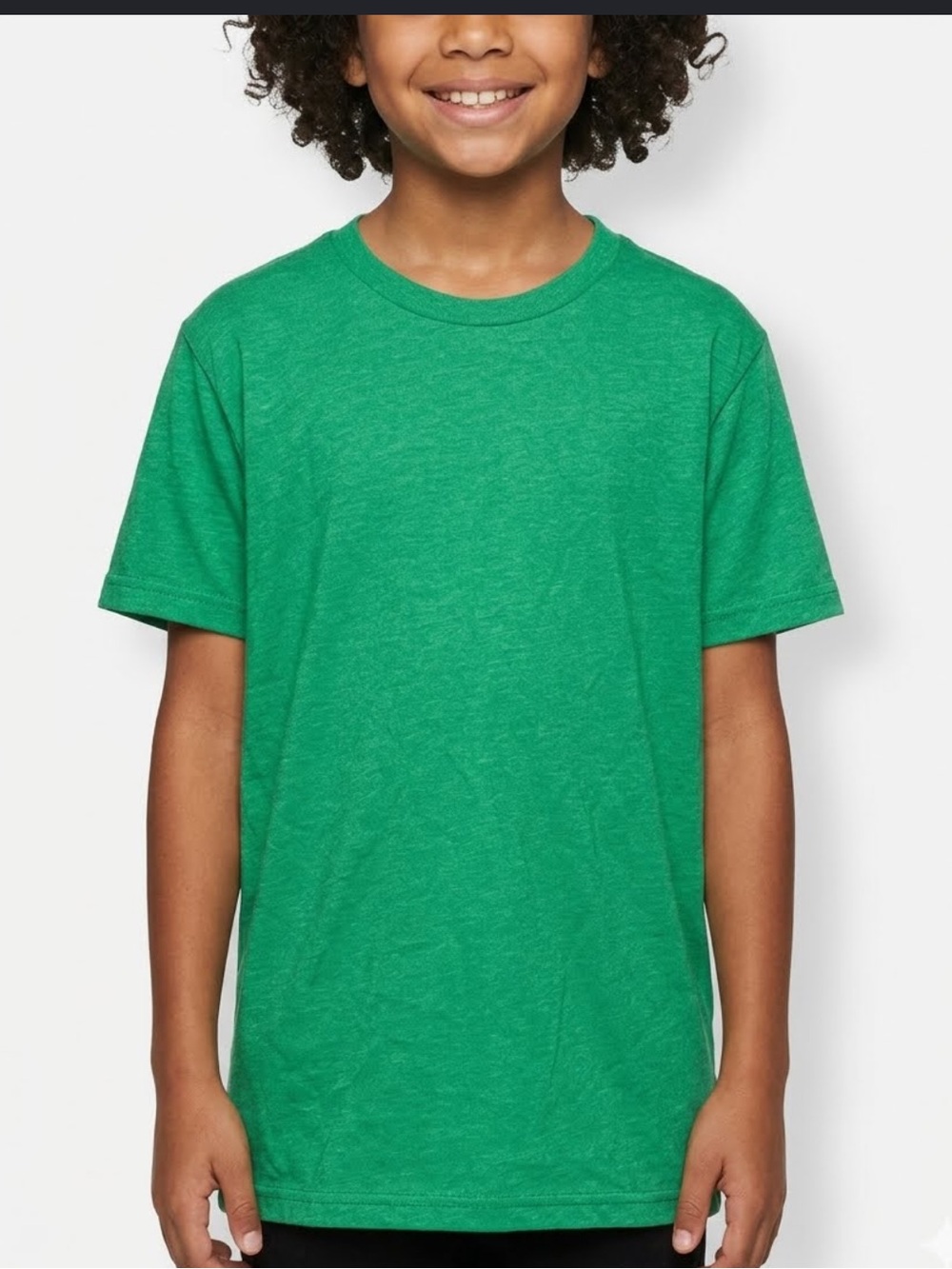 Gildan Kids Heather Green Short-Sleeve Crewneck Tee size medium